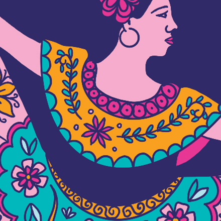 close up of a Latinx Heritage Month button